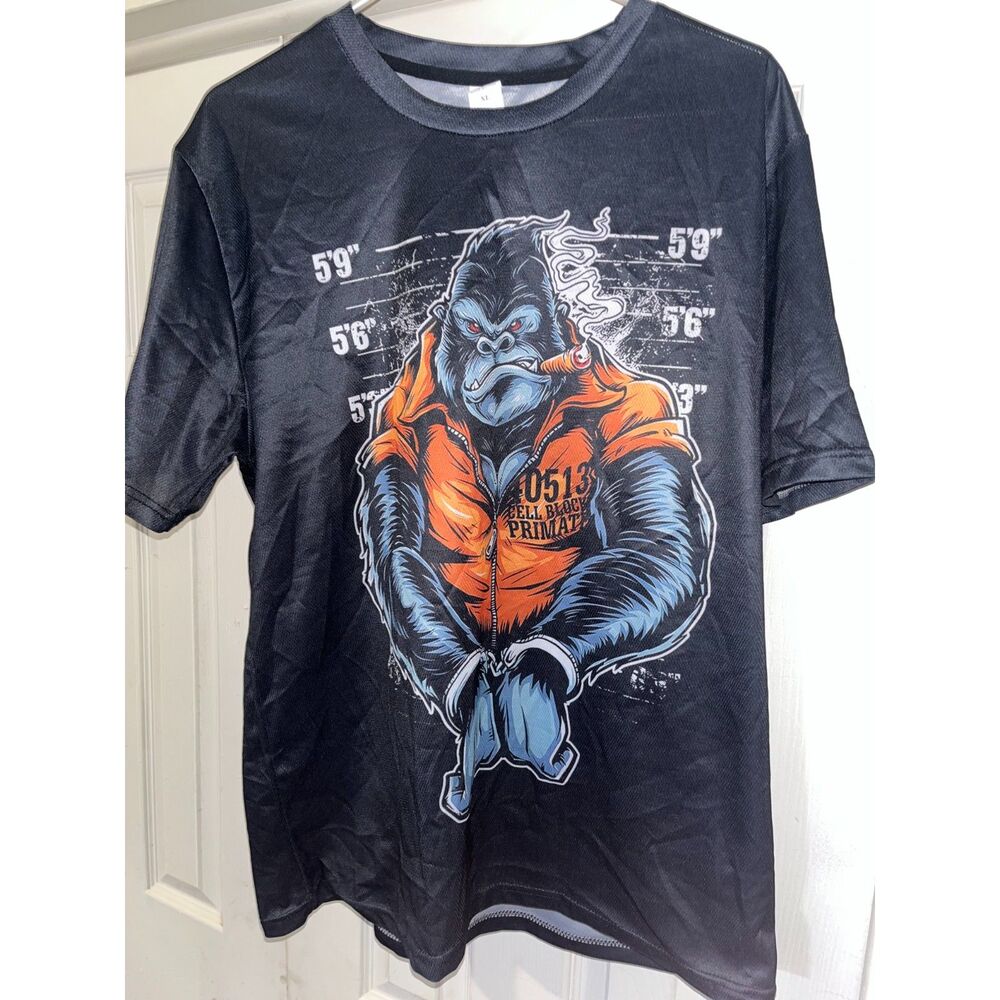 Gorilla Gangster Shirt Prison Mens Graphic Shirt Size XL